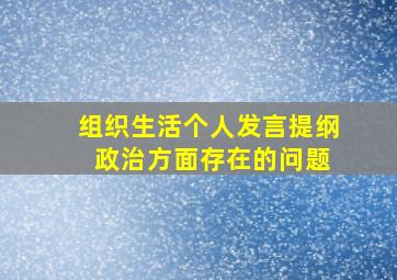 组织生活个人发言提纲 政治方面存在的问题